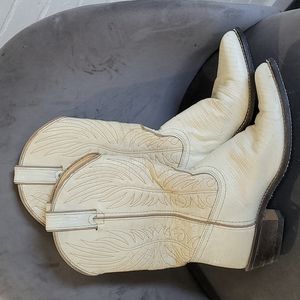 Vintage white cowboy boots